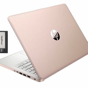 HP Rose Gold Laptop - Sleek Metallic Notebook